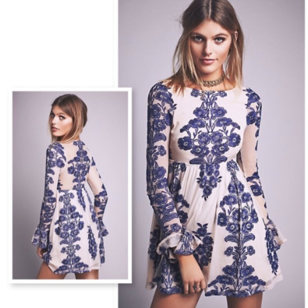 For Love and Lemons Temecula Dress - Blue - S